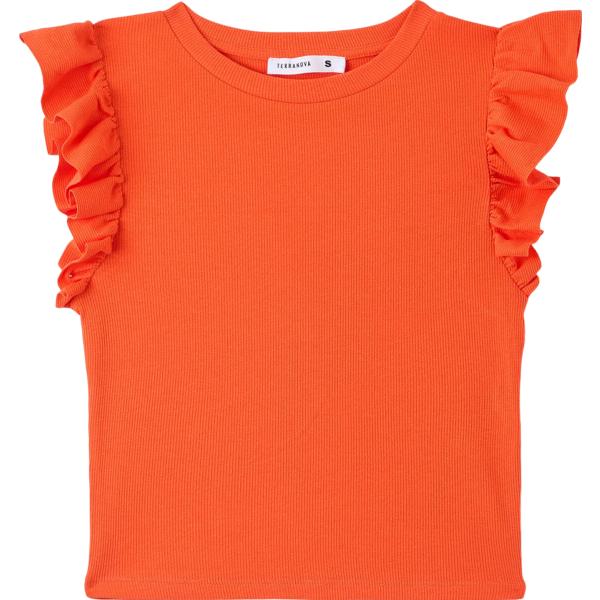 t-shirt Terranova rosso tinta unita