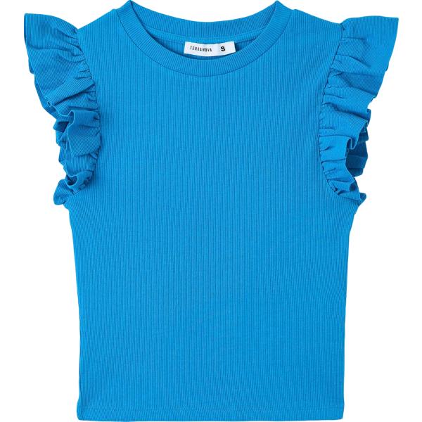 t-shirt Terranova blu tinta unita
