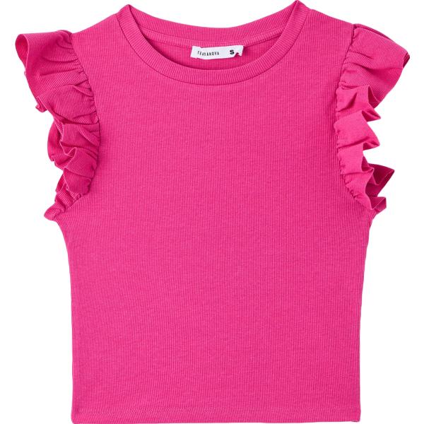 t-shirt Terranova rosa tinta unita