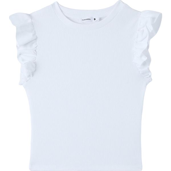 t-shirt Terranova bianco tinta unita