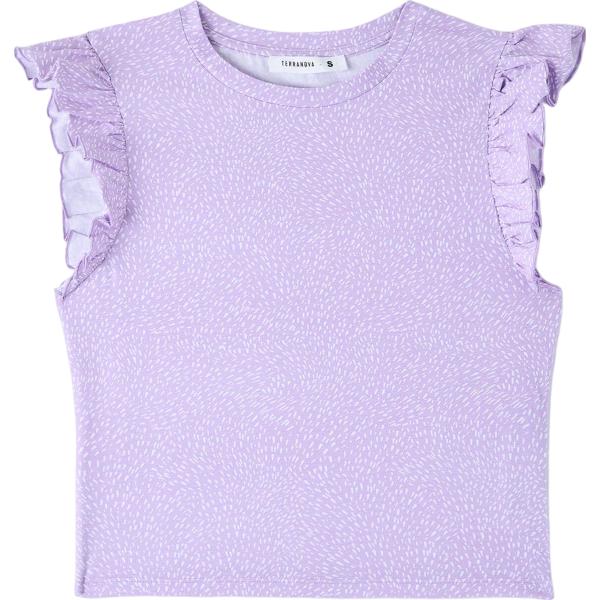 t-shirt Terranova viola a pois