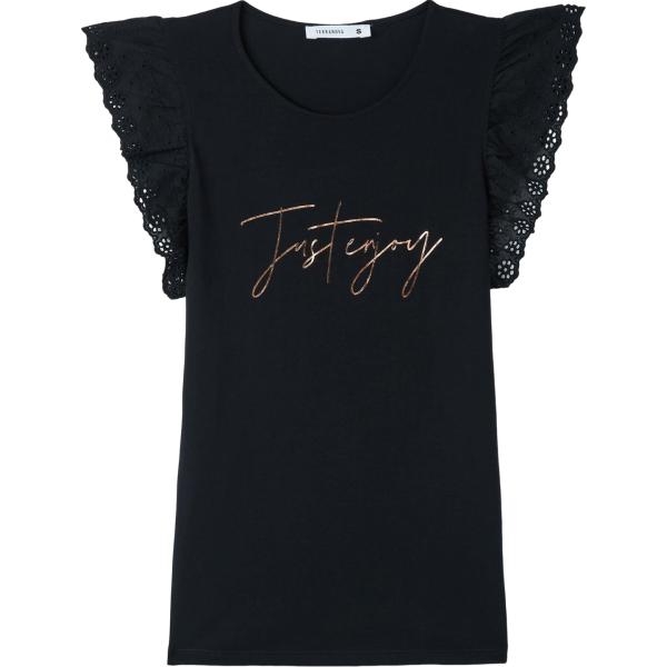 t-shirt Terranova nero con stampe
