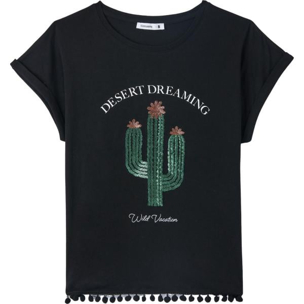 t-shirt Terranova nero con stampe