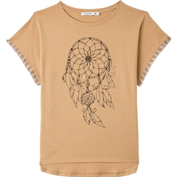t-shirt Terranova marrone con stampe