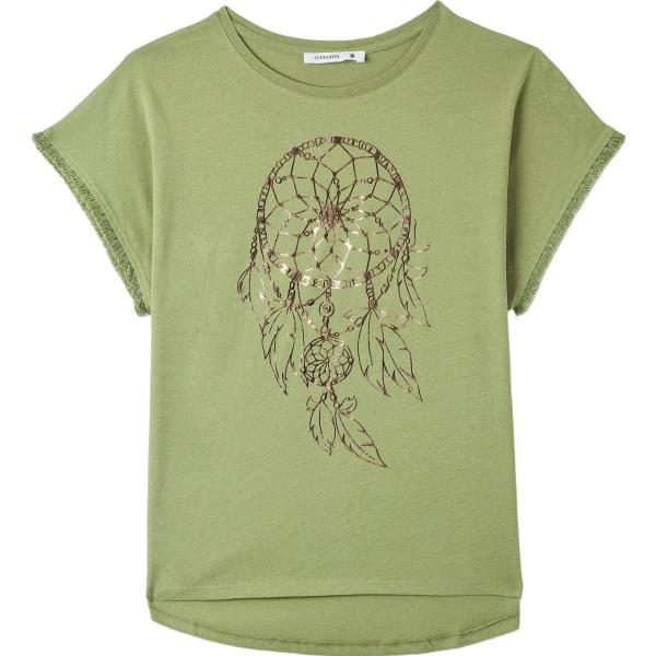 t-shirt Terranova verde con stampe