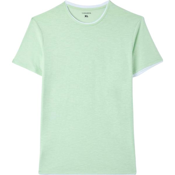 t-shirt Terranova verde tinta unita