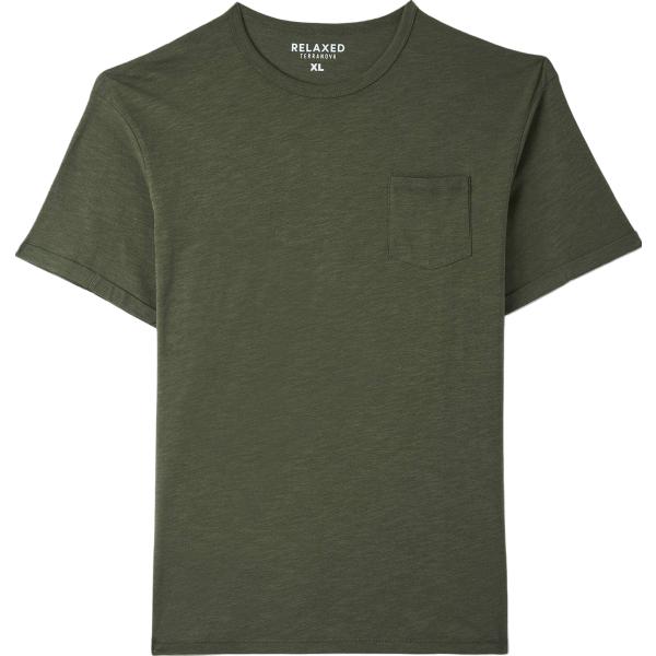 t-shirt Terranova verde tinta unita