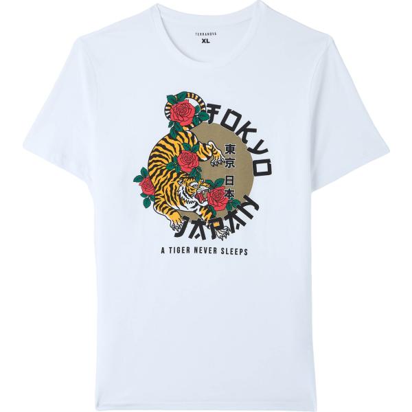 t-shirt Terranova bianco con stampe