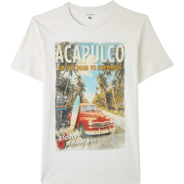 t-shirt Terranova bianco con stampe
