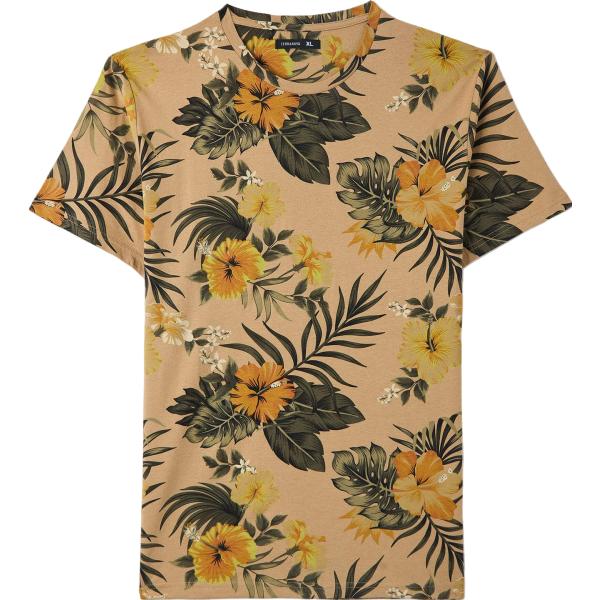 t-shirt Terranova marrone con stampe
