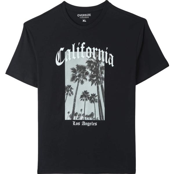 t-shirt Terranova nero con stampe