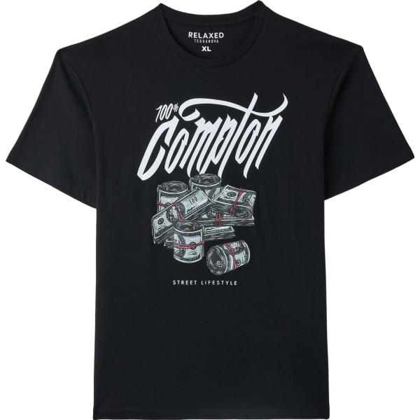 t-shirt Terranova nero con stampe