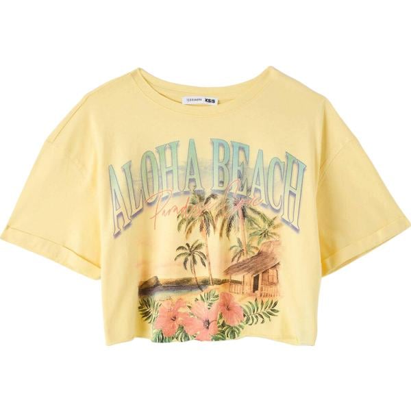 t-shirt Terranova giallo con stampe