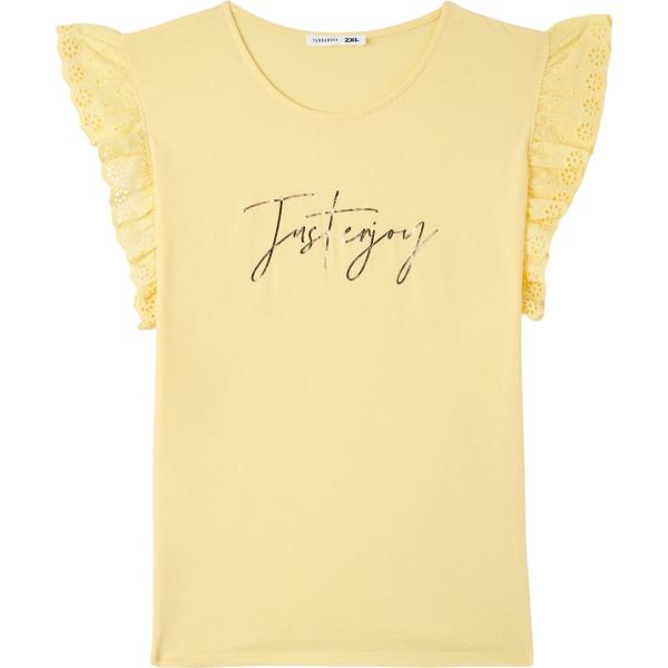 t-shirt Terranova giallo con stampe