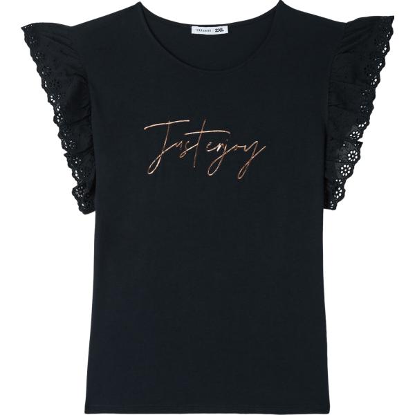 t-shirt Terranova nero con stampe