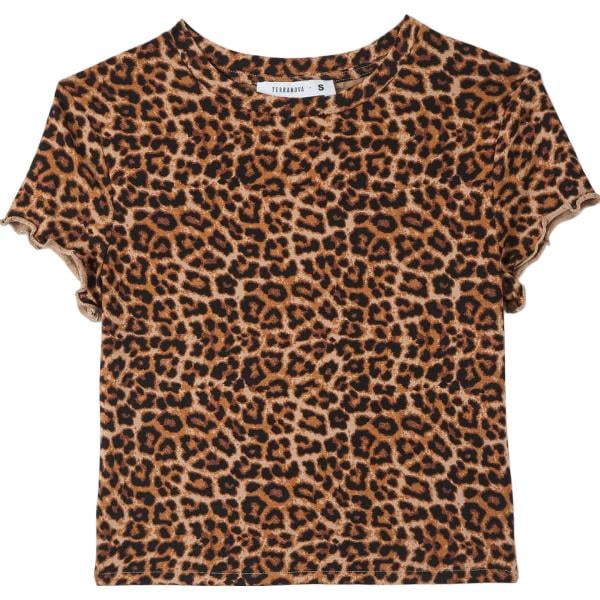 t-shirt Terranova marrone animalier