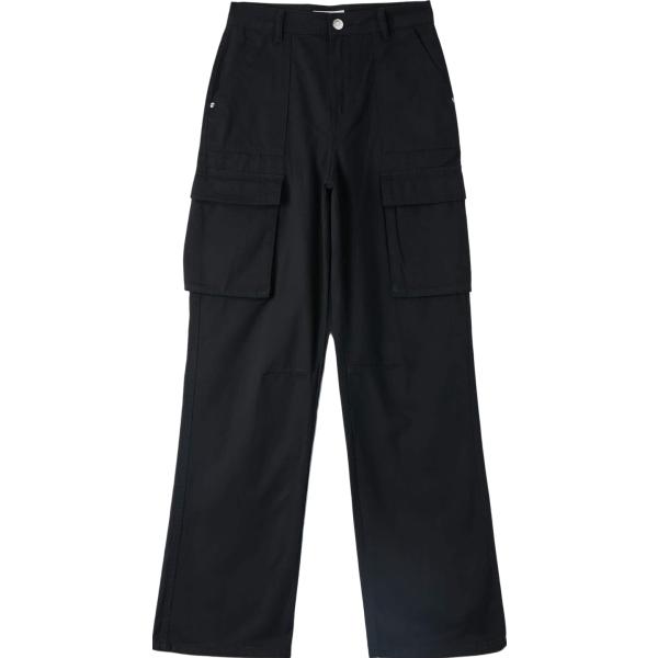 pantaloni cargo Terranova nero tinta unita
