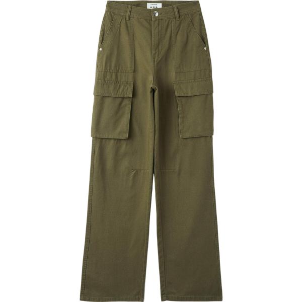 pantaloni cargo Terranova verde tinta unita