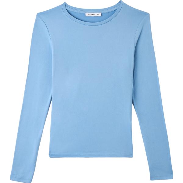 t-shirt Terranova blu tinta unita