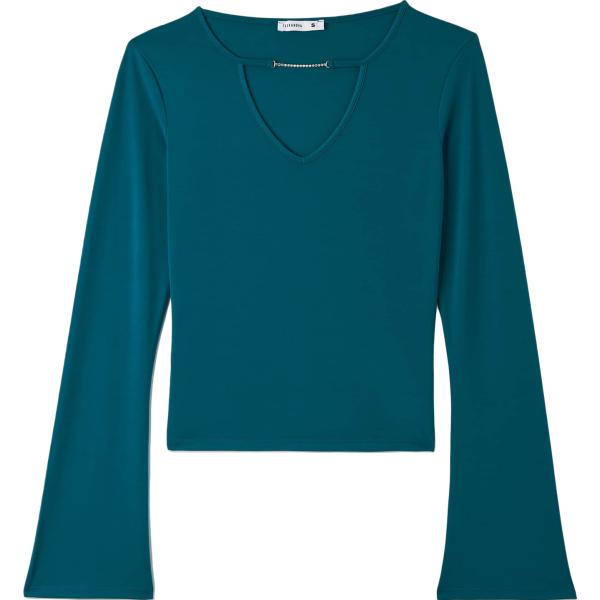t-shirt Terranova verde tinta unita