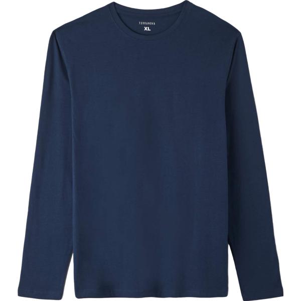 t-shirt Terranova blu tinta unita