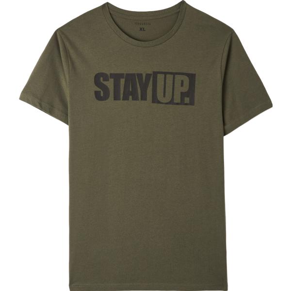 t-shirt Terranova verde con stampe