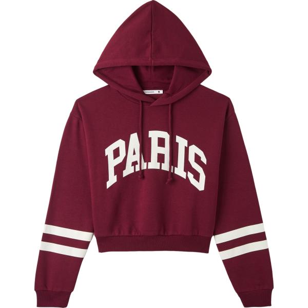felpe con cappuccio Terranova rosso con stampe