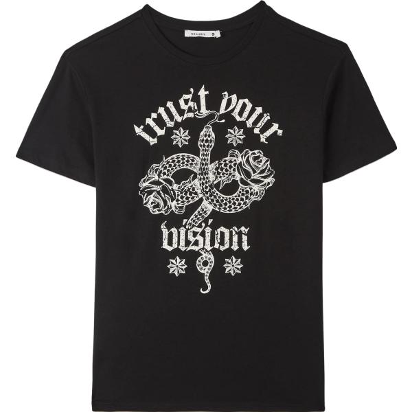 t-shirt Terranova nero con stampe