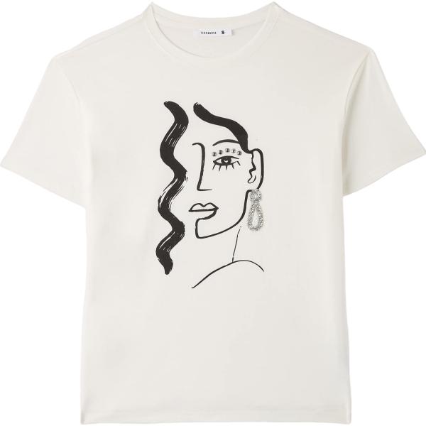 t-shirt Terranova bianco con stampe