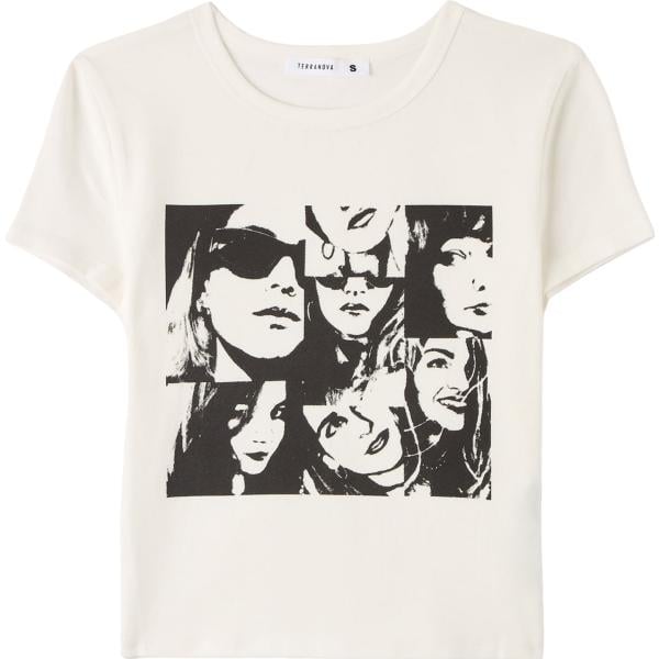 t-shirt Terranova bianco con stampe