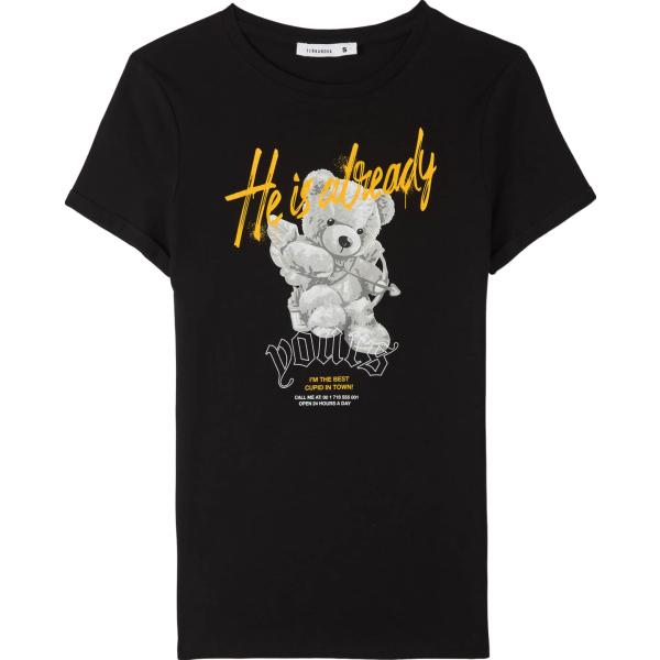 t-shirt Terranova nero con stampe