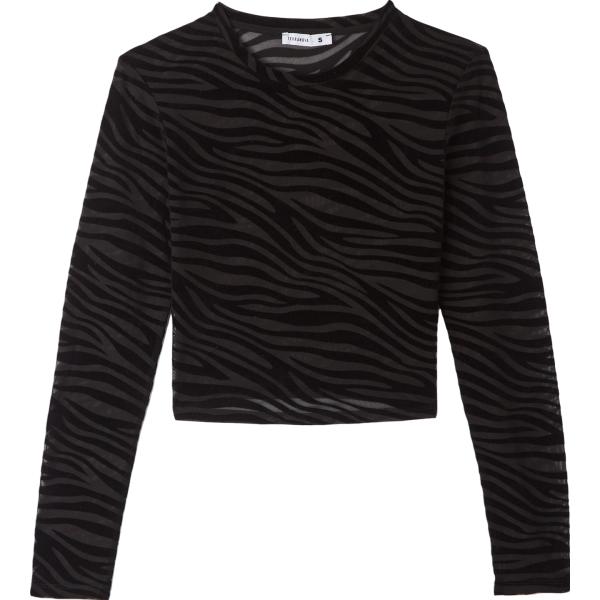 t-shirt Terranova nero animalier