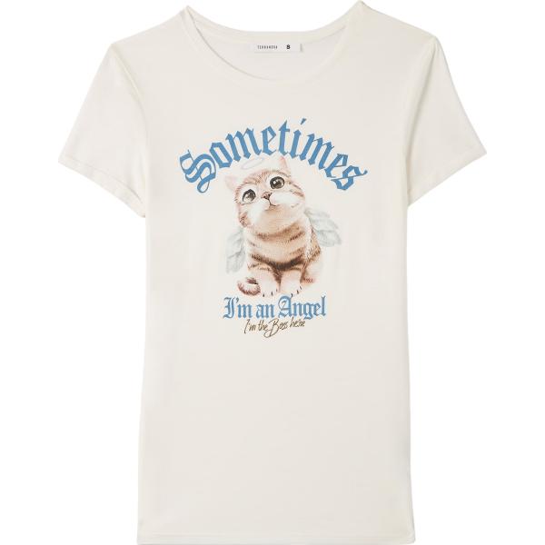 t-shirt Terranova bianco con stampe