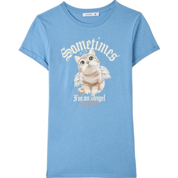 t-shirt Terranova blu con stampe