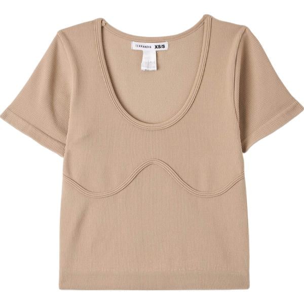 t-shirt Terranova marrone tinta unita