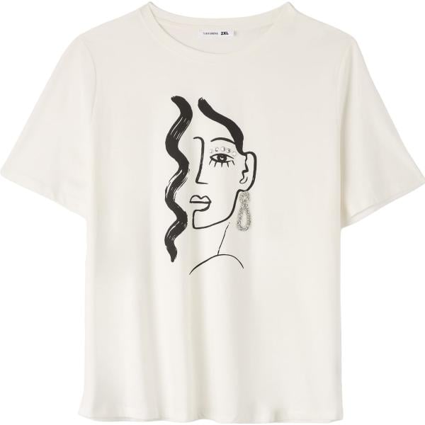 t-shirt Terranova bianco con stampe