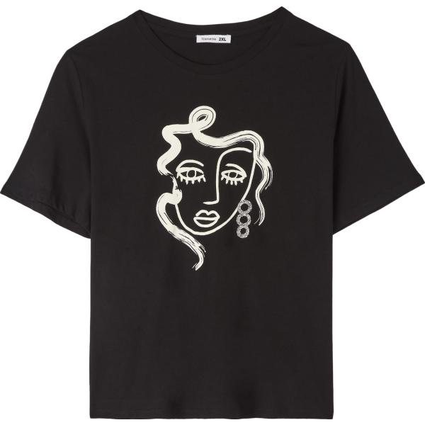 t-shirt Terranova nero con stampe