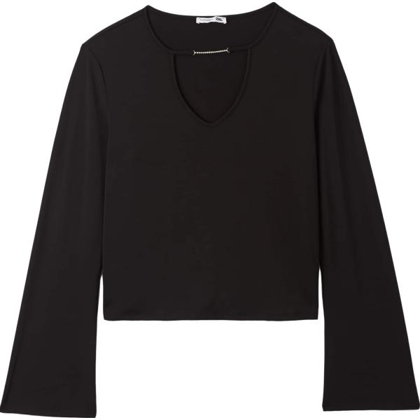 t-shirt Terranova nero tinta unita