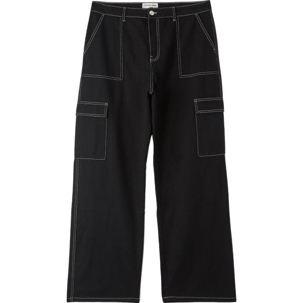 pantaloni cargo Terranova nero tinta unita