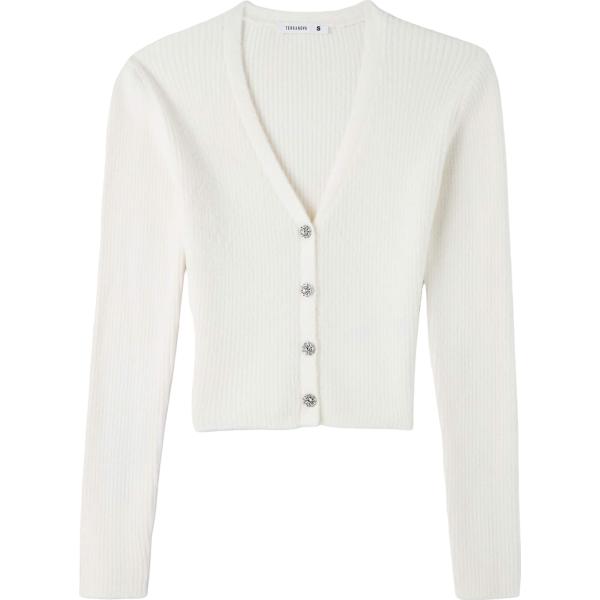 cardigans Terranova bianco tinta unita