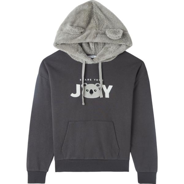 felpe con cappuccio Terranova grigio con stampe