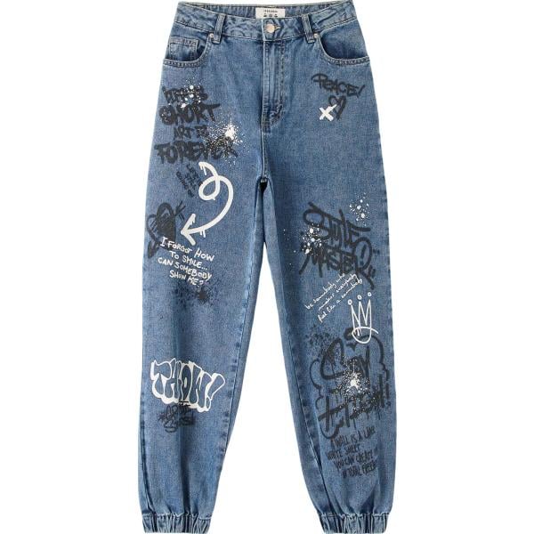 jeans Terranova blu con stampe
