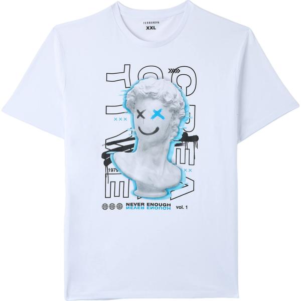 t-shirt Terranova bianco con stampe