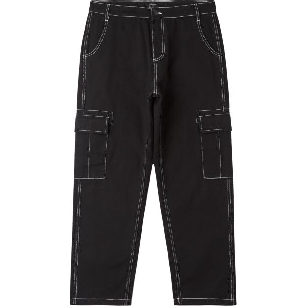 pantaloni cargo Terranova nero tinta unita