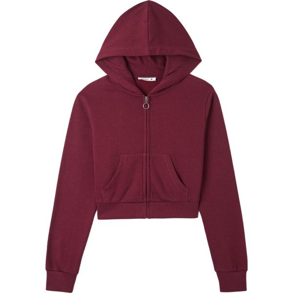 felpe con cappuccio Terranova rosso tinta unita