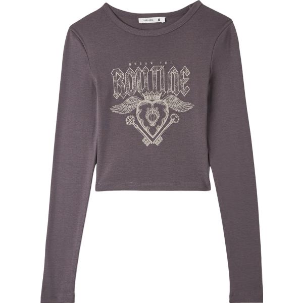 t-shirt Terranova viola con stampe