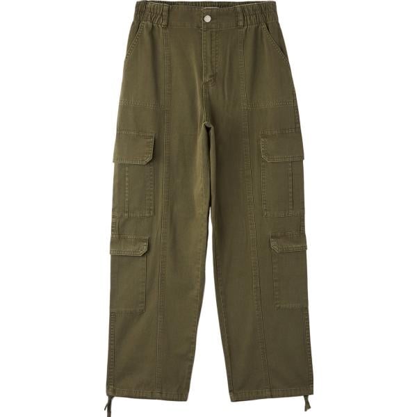 pantaloni cargo Terranova verde tinta unita