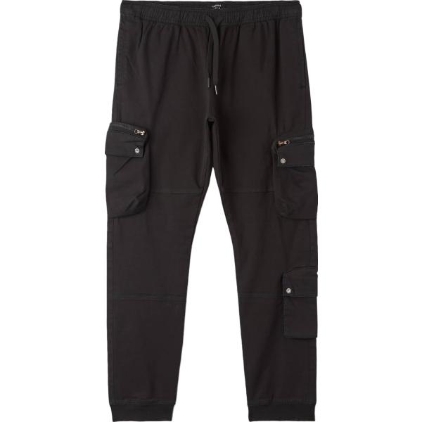 pantaloni cargo Terranova nero tinta unita
