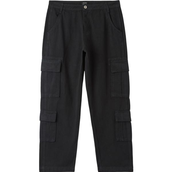pantaloni cargo Terranova nero tinta unita