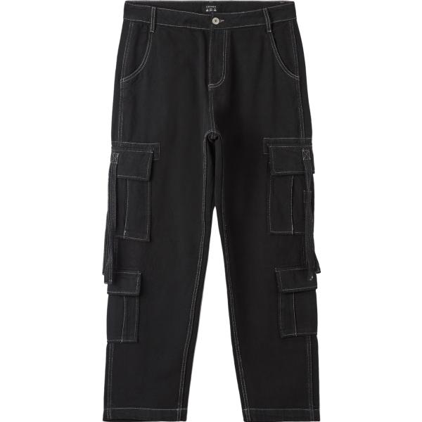 pantaloni cargo Terranova nero tinta unita